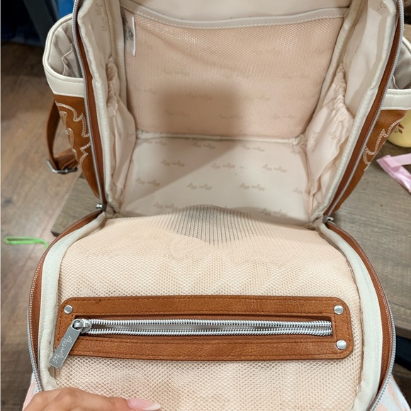 Itzy Ritzy Tan and Cream Interior Backpack - Picture 2 of 3